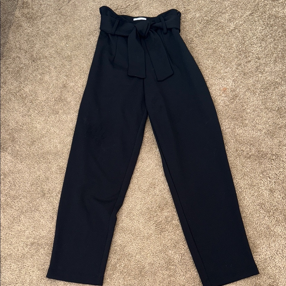 Leith Black Tie-Waist Trousers